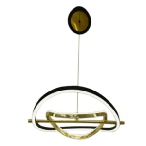 Luminária Pendente Venus 34w 3000k - Preto E Dourado