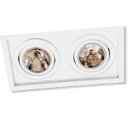 MODULO DUPLO DE EMBUTIR AR111 - 2 x GU10 - BRANCO